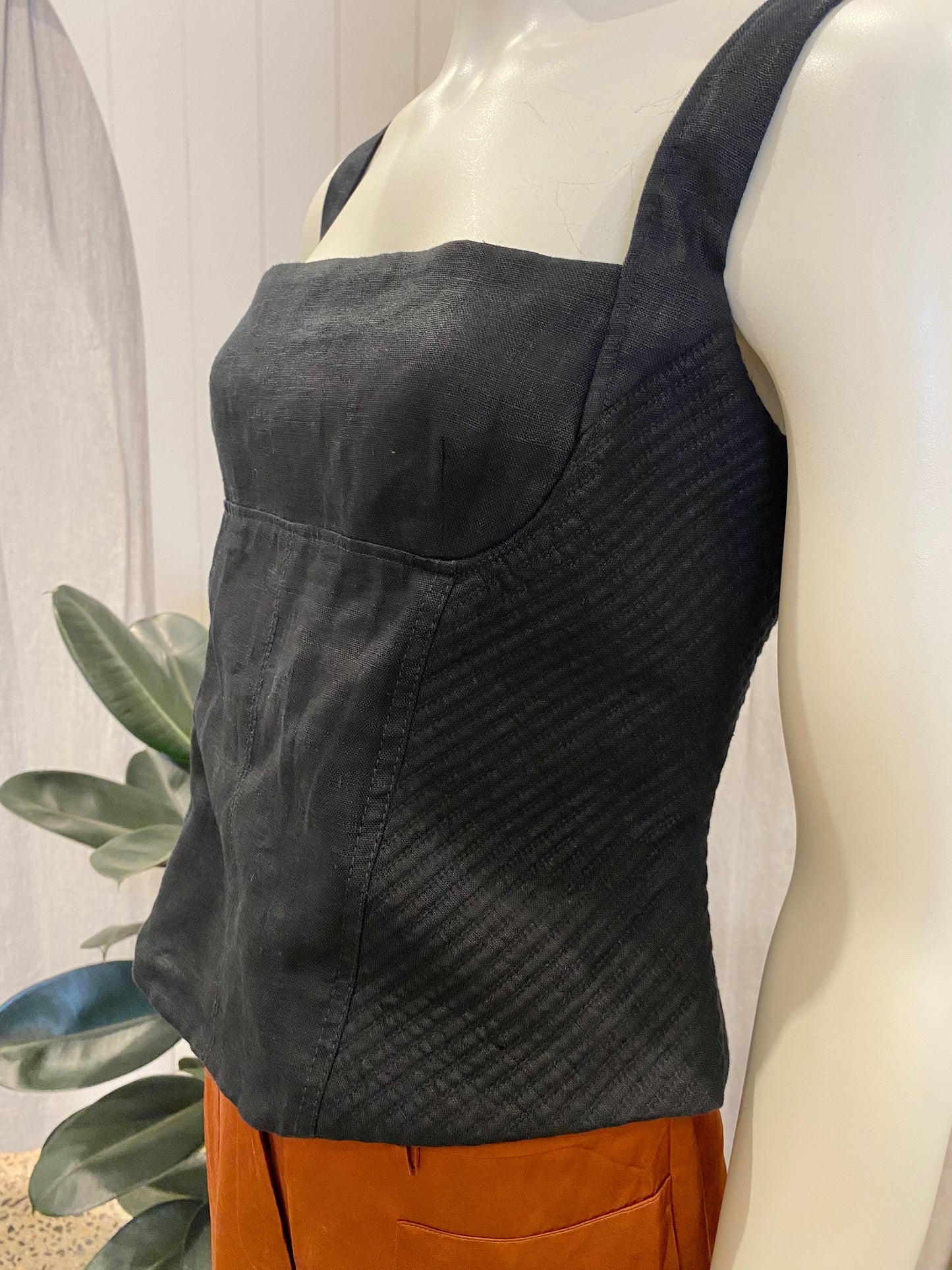 AJE Clover Corded Top in Black - Size 14