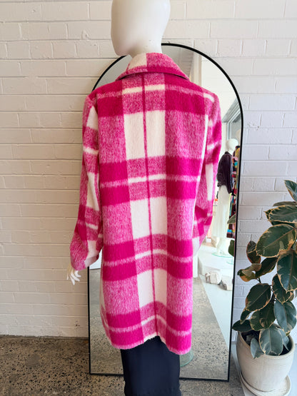 Basque Pink Check Coat - Size 16