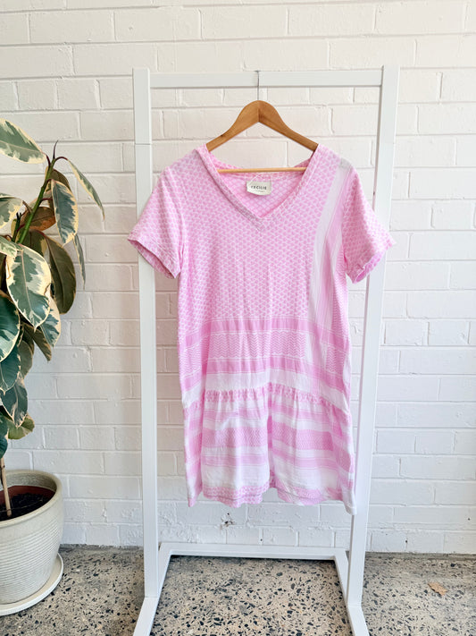 Cecile Copenhagen Pink Cotton Midi Dress - Size S (8 - 10)