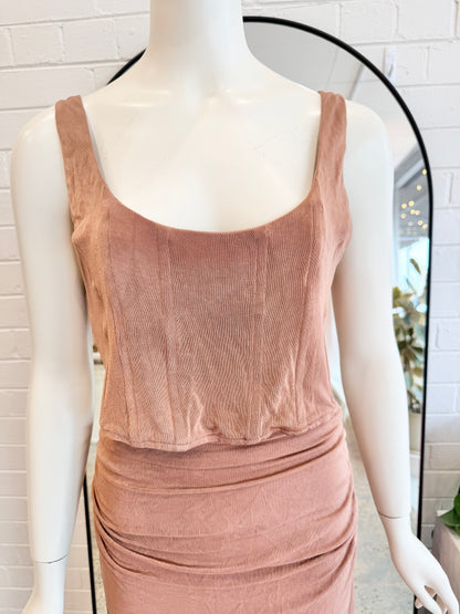 Hansen and Gretal Brown Rozalia Twist Top and Raven Skirt Set - Size L (12 - 14)