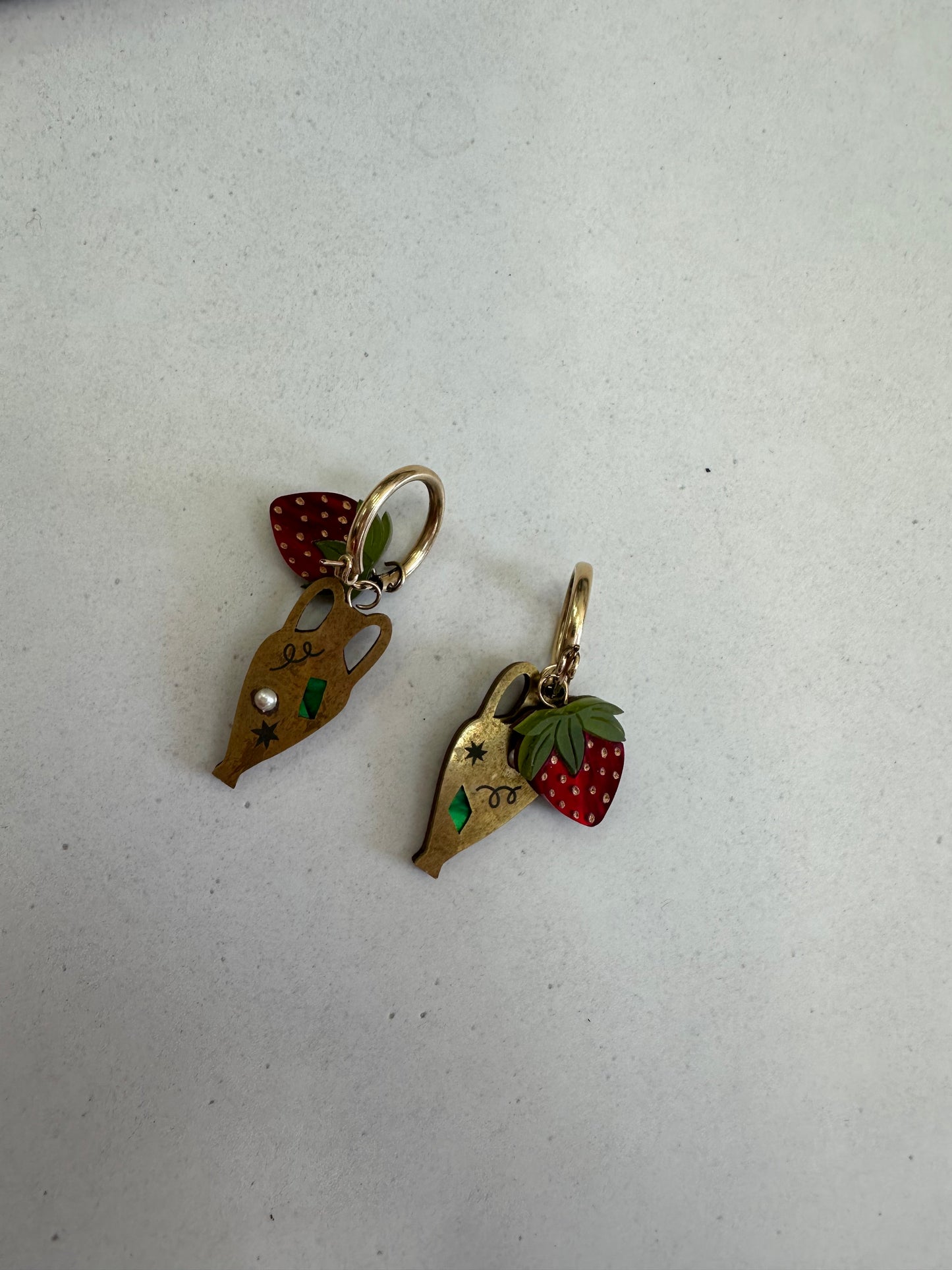 Wolf & Moon Strawberry Earrings