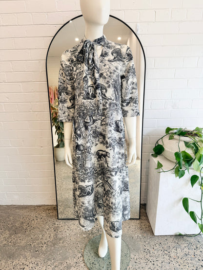Megan Salmon Ivoylane Crawford Midi Dress - Size 8