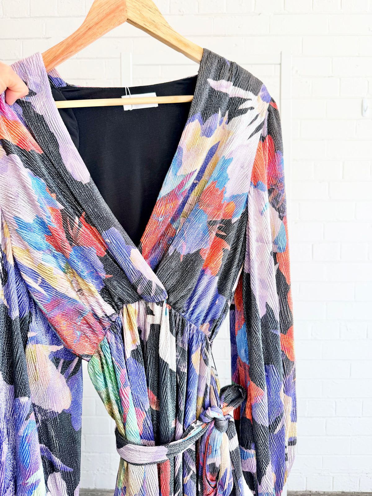 Rebecca Vallance Belladonna Long Sleeve Midi Dress — Floral Print - Size 6