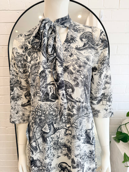 Megan Salmon Ivoylane Crawford Midi Dress - Size 8