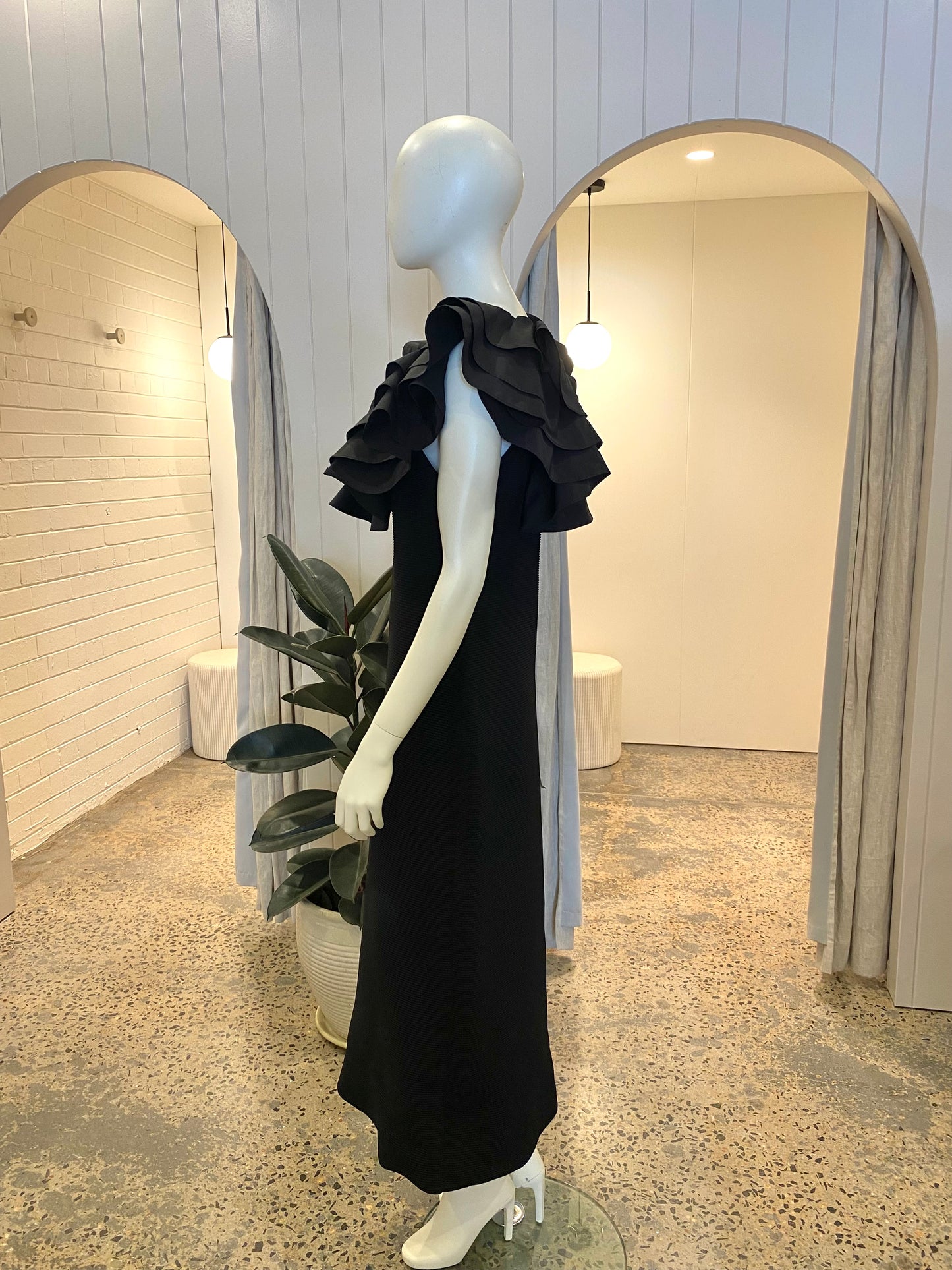 AJE Transcendent Ruffle Midi Dress - Size L (12)