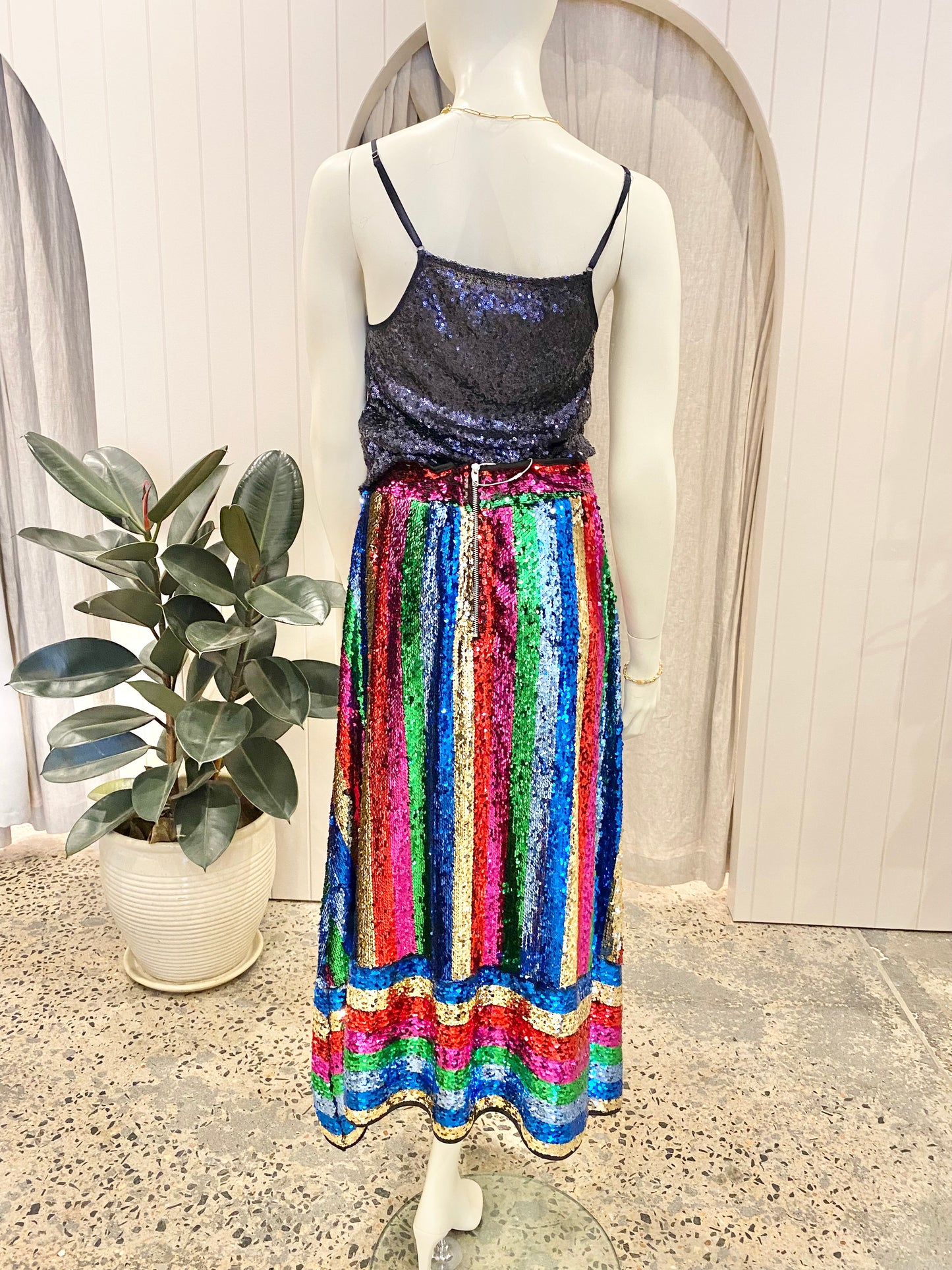 Frankie's Melbourne Rainbow Sequin Midi Skirt - Size 8-10