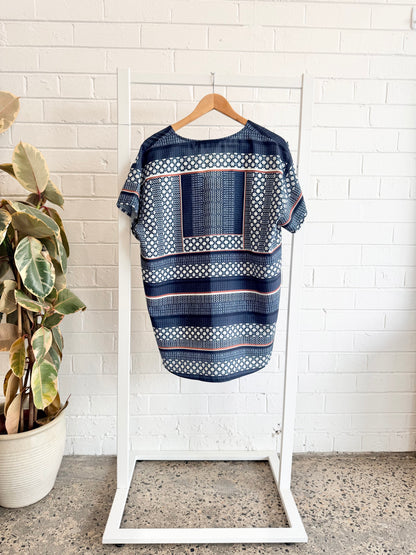 Cable Melbourne Navy Printed Pant and Top Set - Size L/XL (12 - 14)