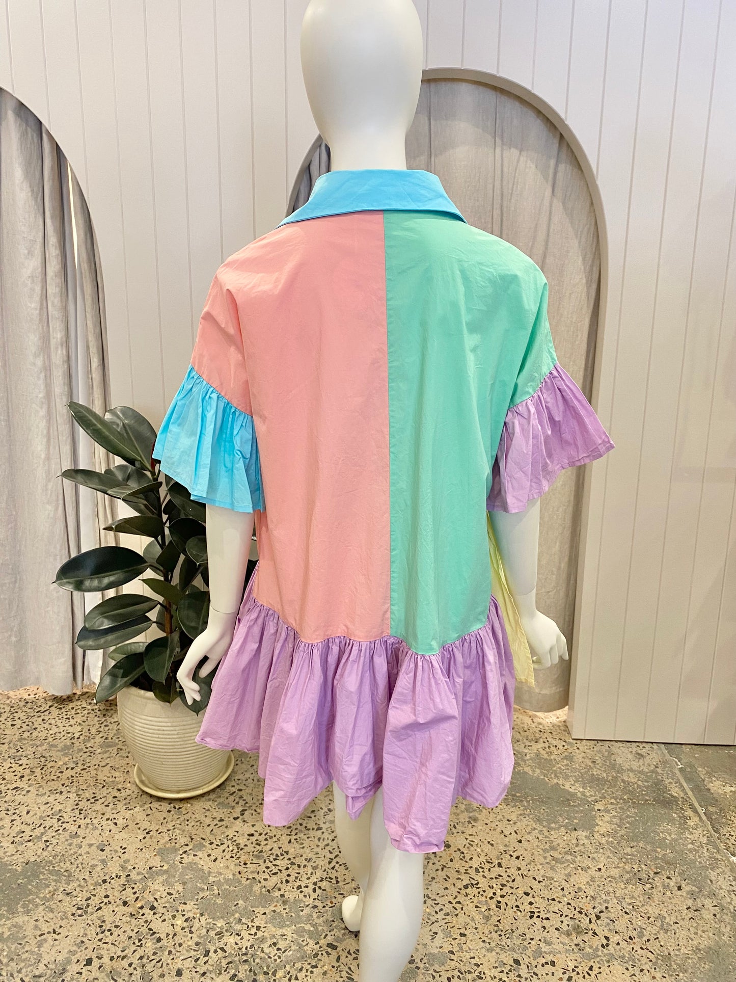 Bohemian Traders Pastel Mini Dress - Size S (8/10)