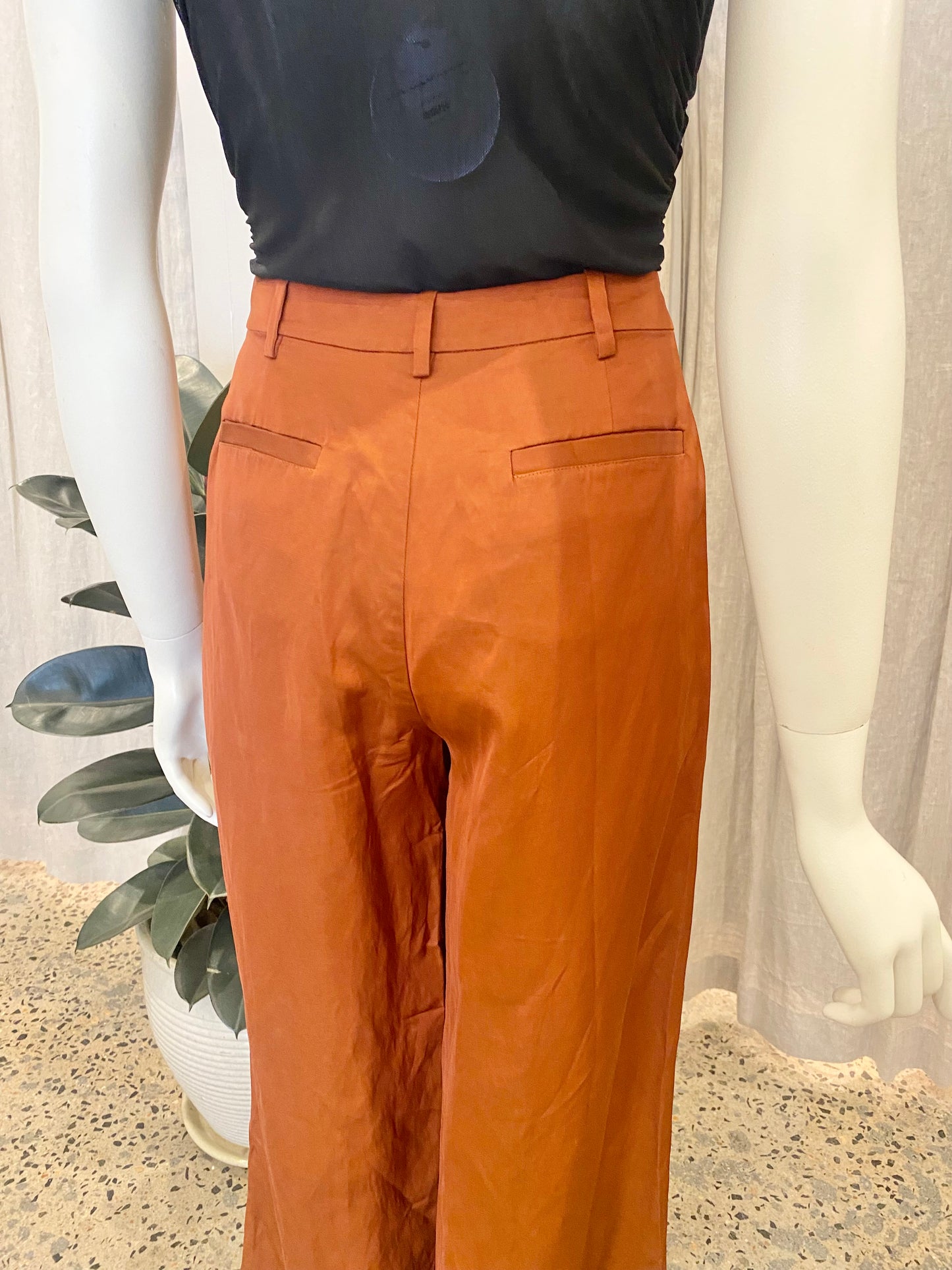 Sass & Bide Wide Leg Trousers in Bronze - Size 10