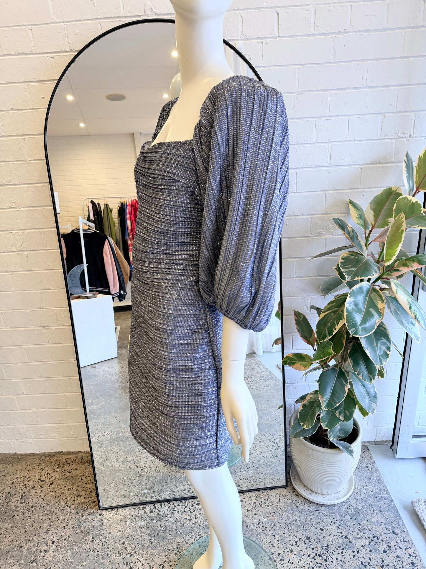 Suboo Metallic Mira Mini Dress - Size L (12)