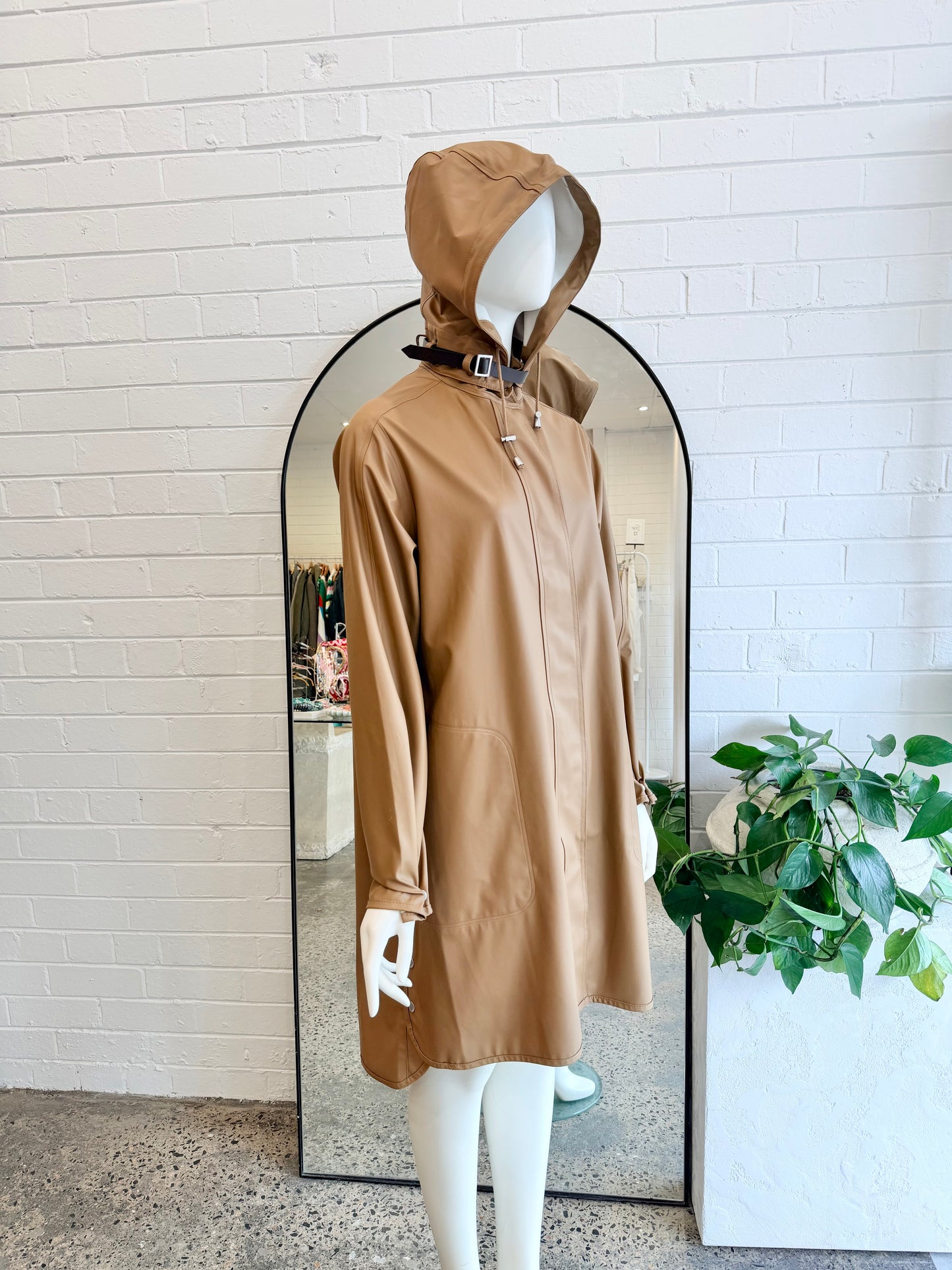 Isle Jacobsen Golden Brown Raincoat  - Size 36 (8)