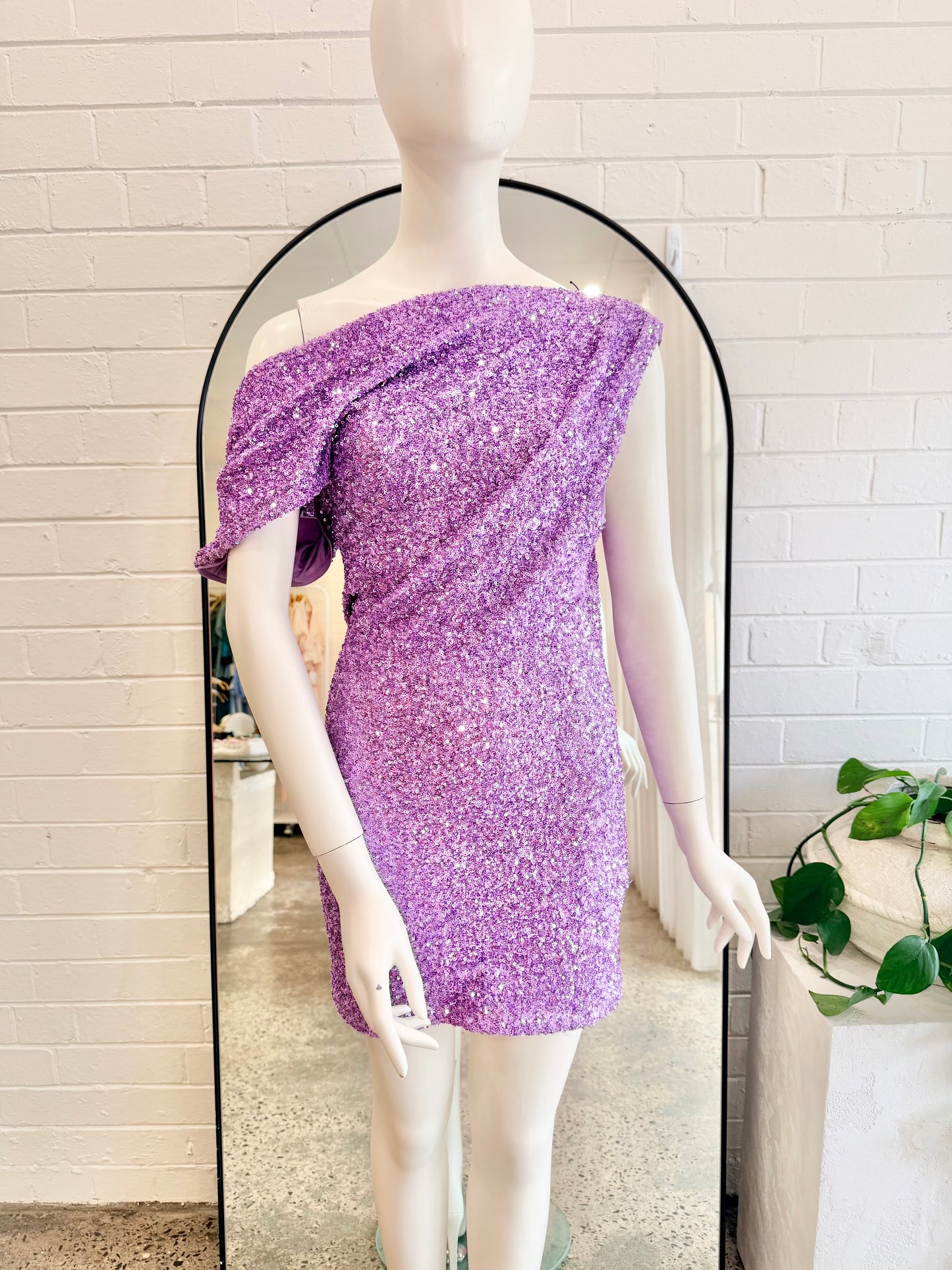 Significant Other Sequin Mini Dress in Purple - Size 8