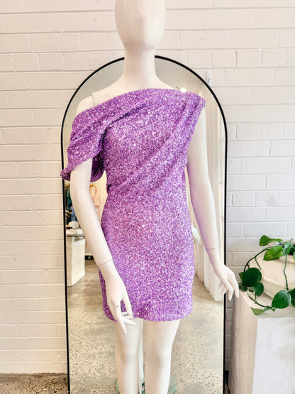 Significant Other Sequin Mini Dress in Purple - Size 8