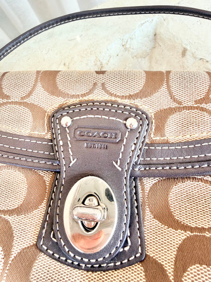 Coach Tan Monogram Wristlet