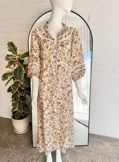 Zoe Kratzmann Floral Traverse Midi Dress  - Size 2