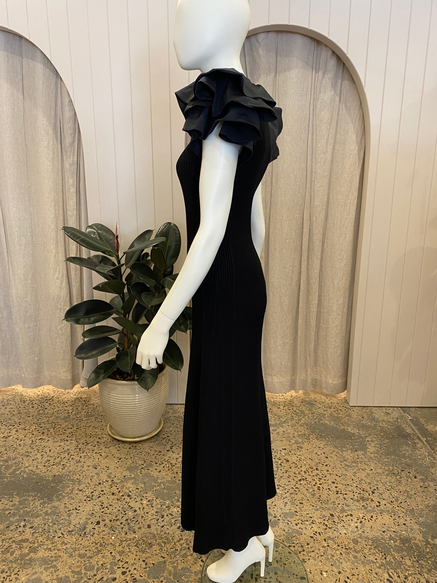 Aje Black Questa Maxi Dress - Size S