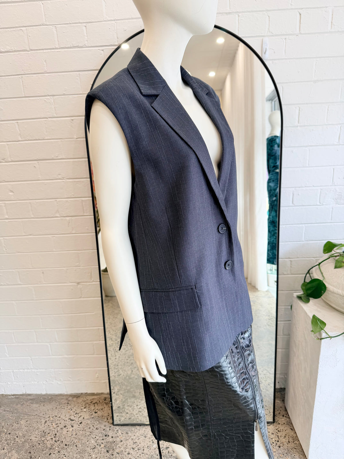 Second Female 'Briston' Pinstripe Waistcoat - Size Small (10)