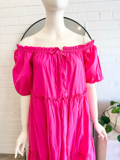 Steele Magenta Saffron Midi Dress - Size S (8 - 10) - Pre-Loved Geelong 2