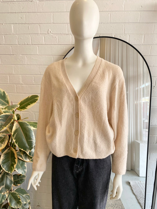 Country Road Cream Wool Cardigan - Size Small (8-10)