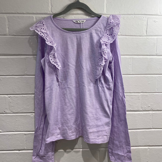 Country Road Lilac Ruffle Top - Size 10