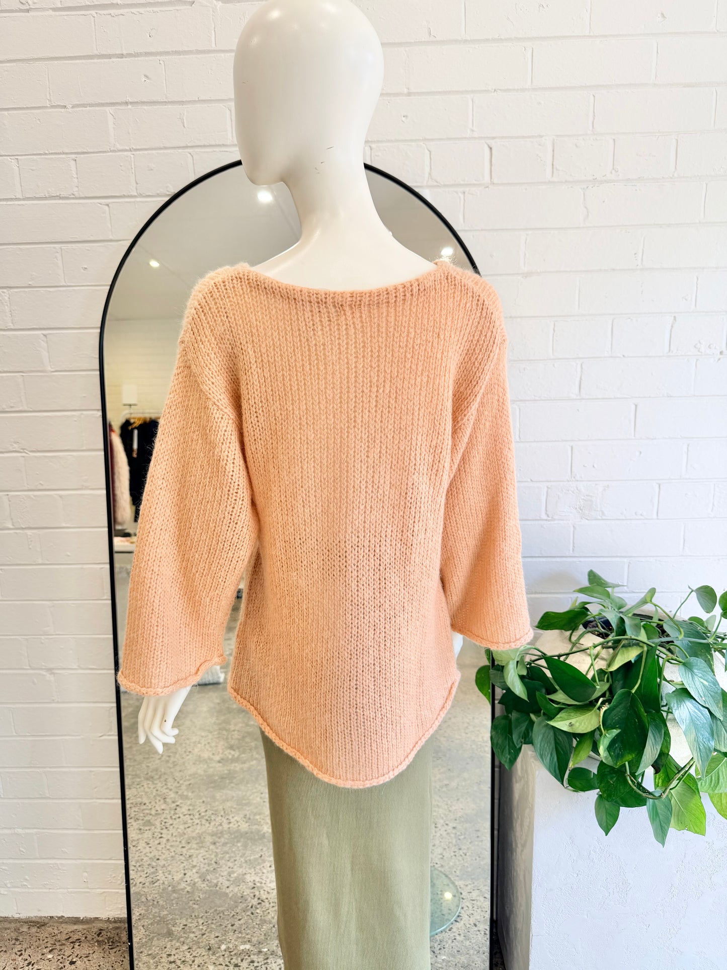 Gorman Oversized Mohair Blend Knit Sweater in Pink - Size 8