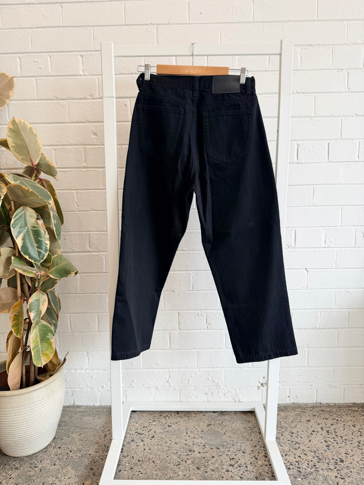 Alpha 60 Black Straight Leg Jeans - Size S (8 - 10)