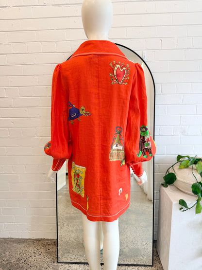 Alemais Tomato Contessa Mini Dress - Size 10 - Pre-Loved Geelong