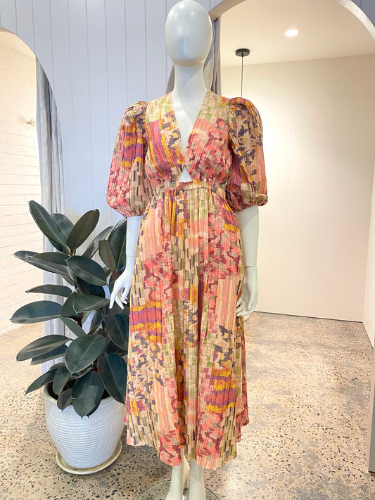Kinney Painterly Patchwork Dress - Size Small (8/10)