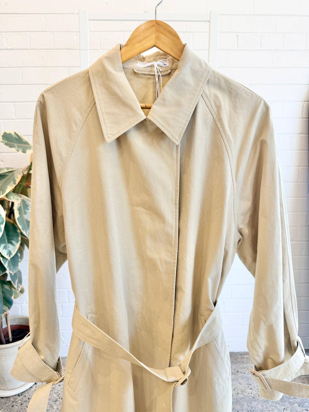 Assembly Label Tan Alessandra Trench Coat - Size M/L (12 - 14)