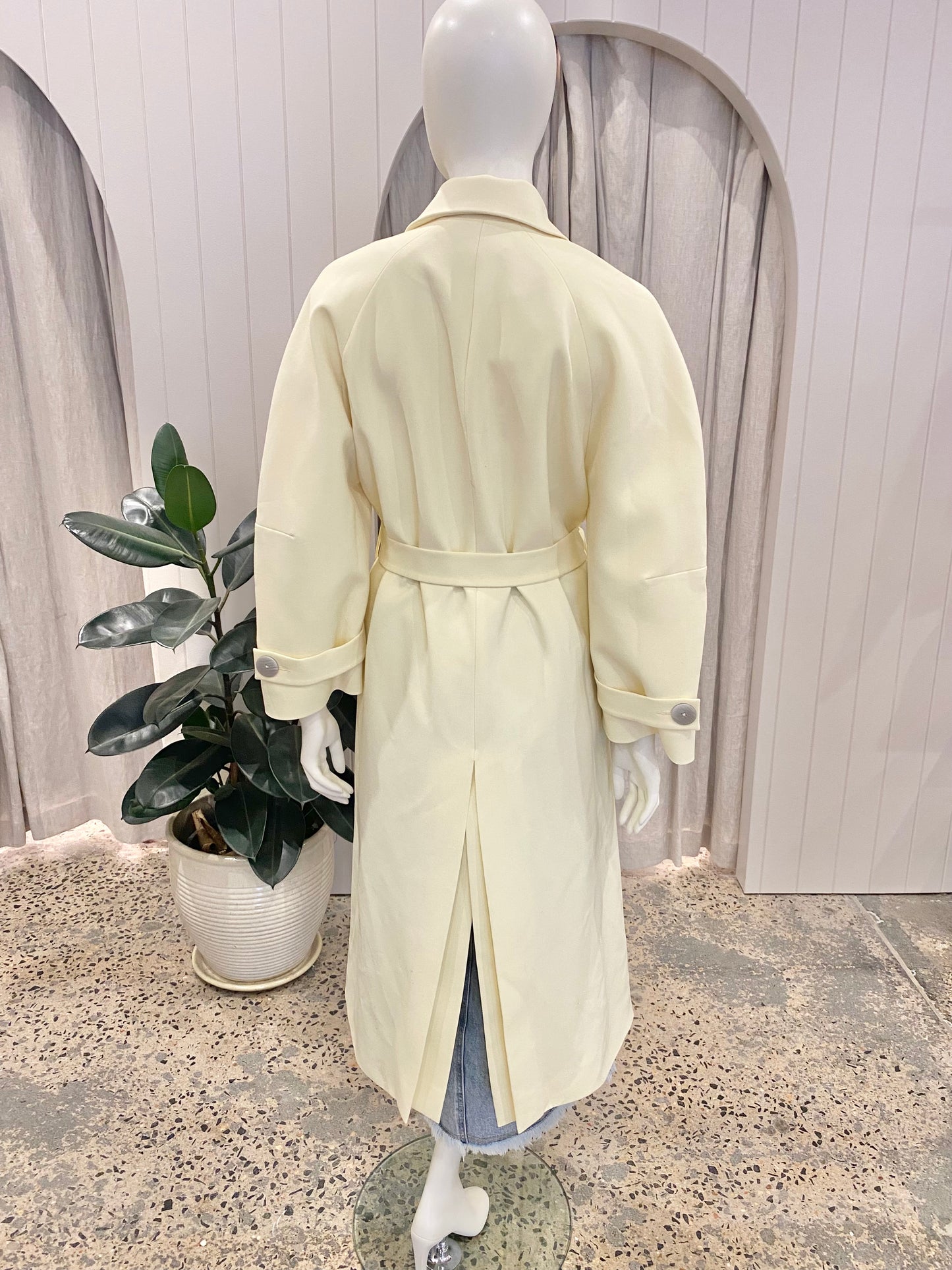 Bianca Spender Lemon Wool Koehler Coat - Size Small (8-10)