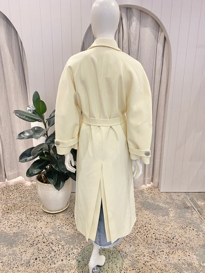 Bianca Spender Lemon Wool Koehler Coat - Size Small (8-10)