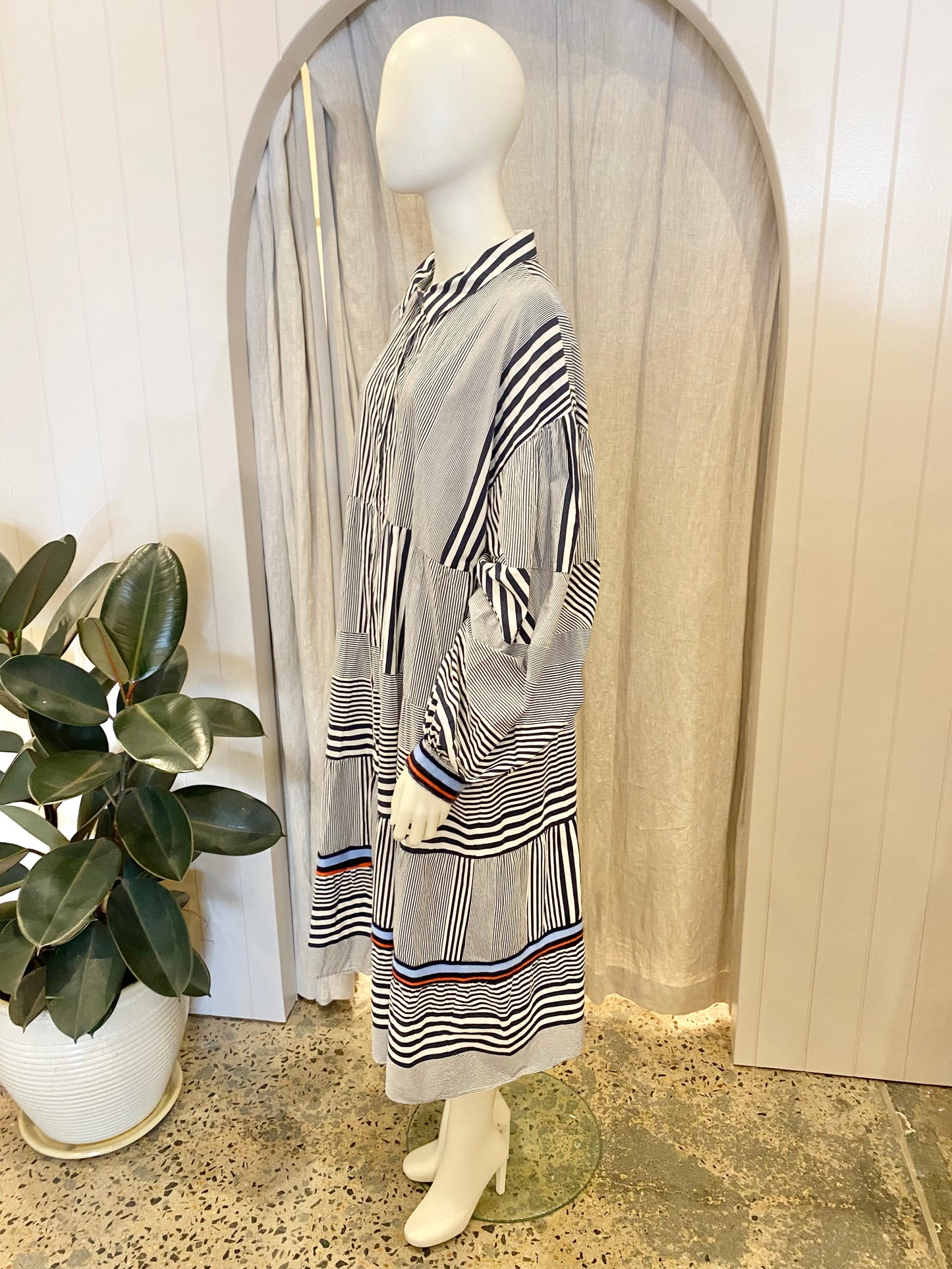 Cooper Stripe On By Midi Dtress - Size XXL (16-20)