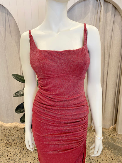 Popilush Metallic Midi Slip Dress - Size M (10)