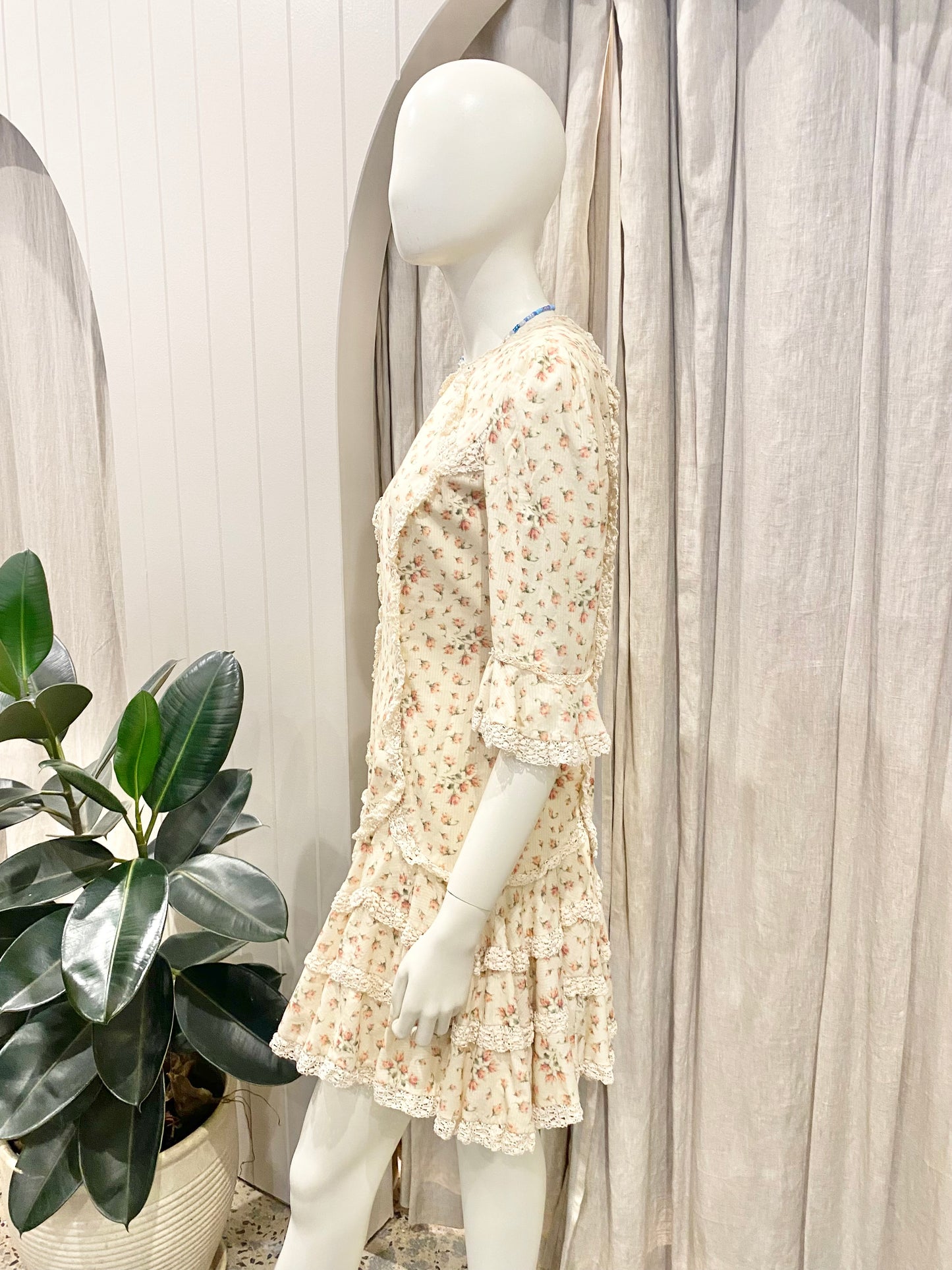 Zimmermann Cream Floral Mini Dress - Size 3