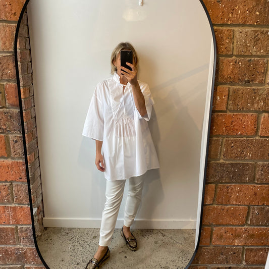 Blanca Cotton Shirt in White  - One Size