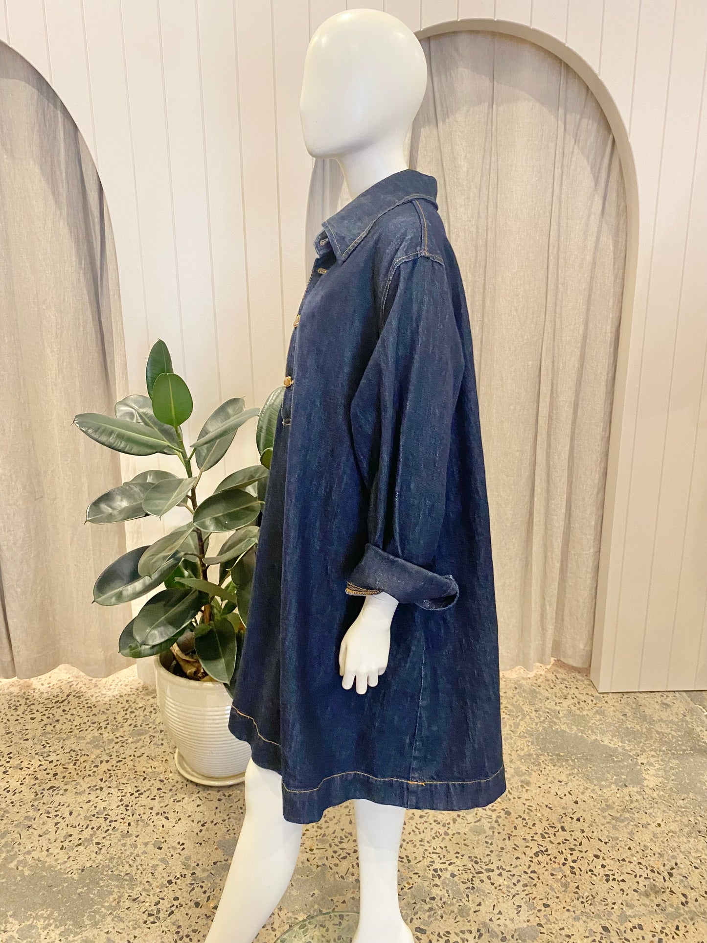 Commonry Dark Denim Midi Dress - Size 18