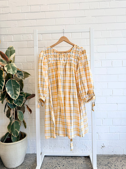 Daughters of India 'Freya' Dress in Honeycomb Plaid - Size L (14)