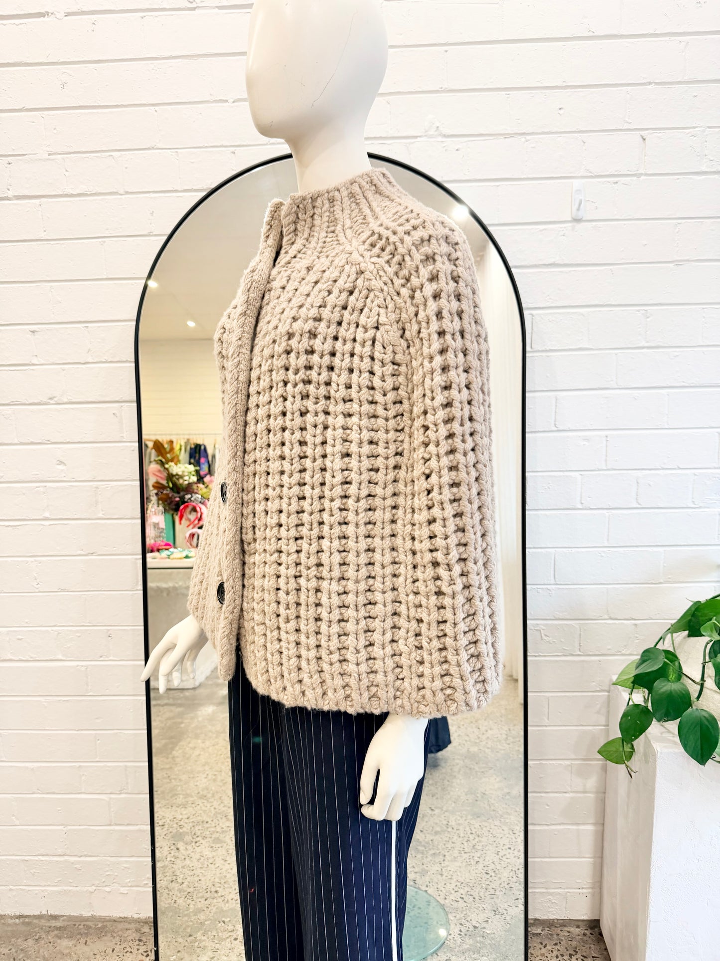 Scanlan Theodore Beige Chunky Wool Cape - Size M (10)