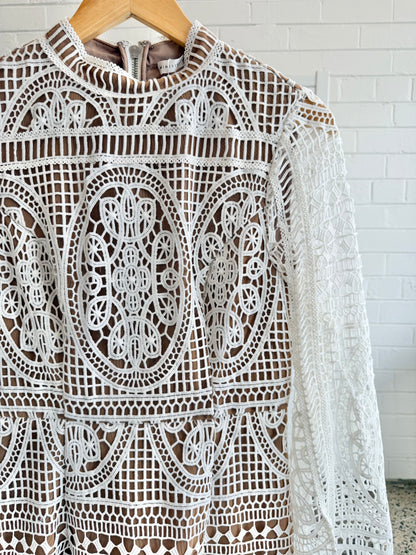 Ministry of Style White Mania Lace Dress - Size 8