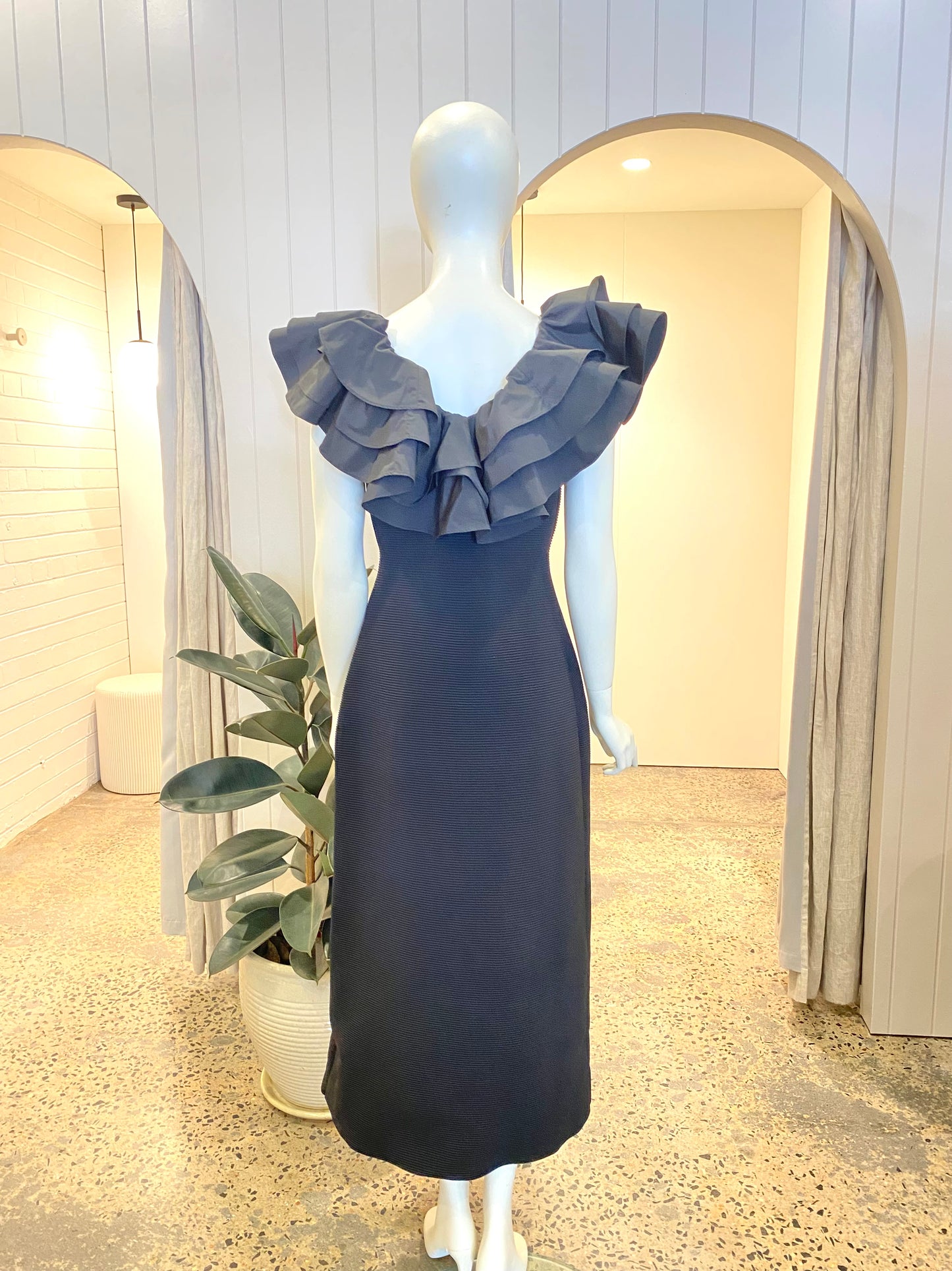 AJE Transcendent Ruffle Midi Dress - Size L (12)