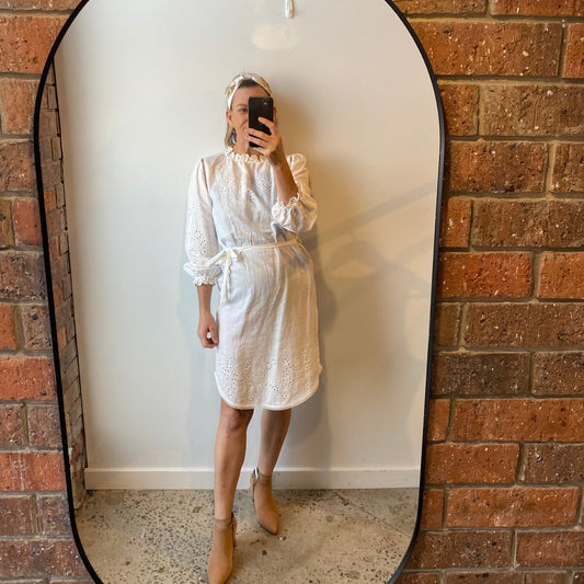 Zimmermann White Embodied Lace Mini Dress - Size 8