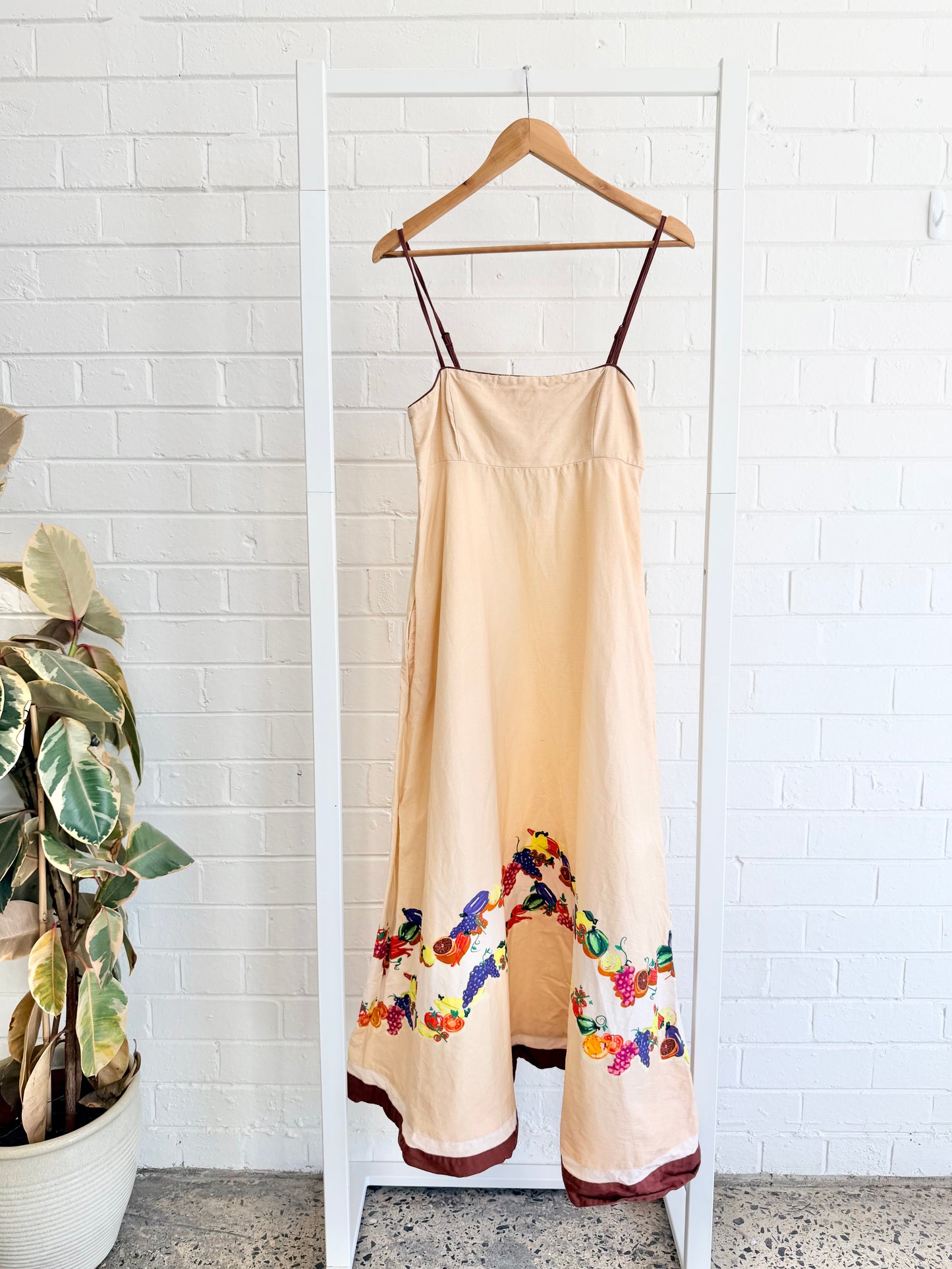 Bohemain Traders Peach Fruity Slip Dress - Size 8