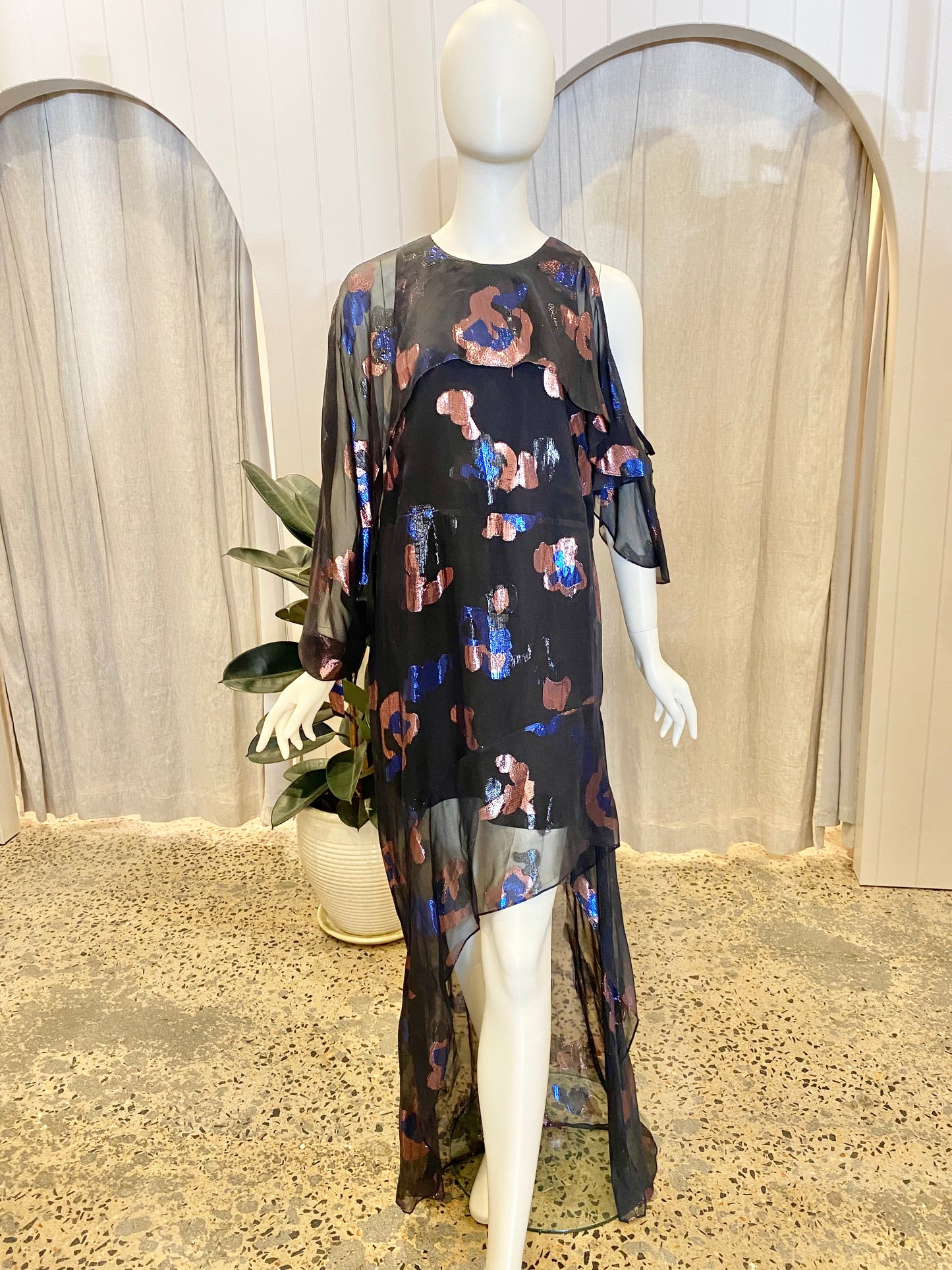 Sass & Bide Metallic Print Dress - Size 12