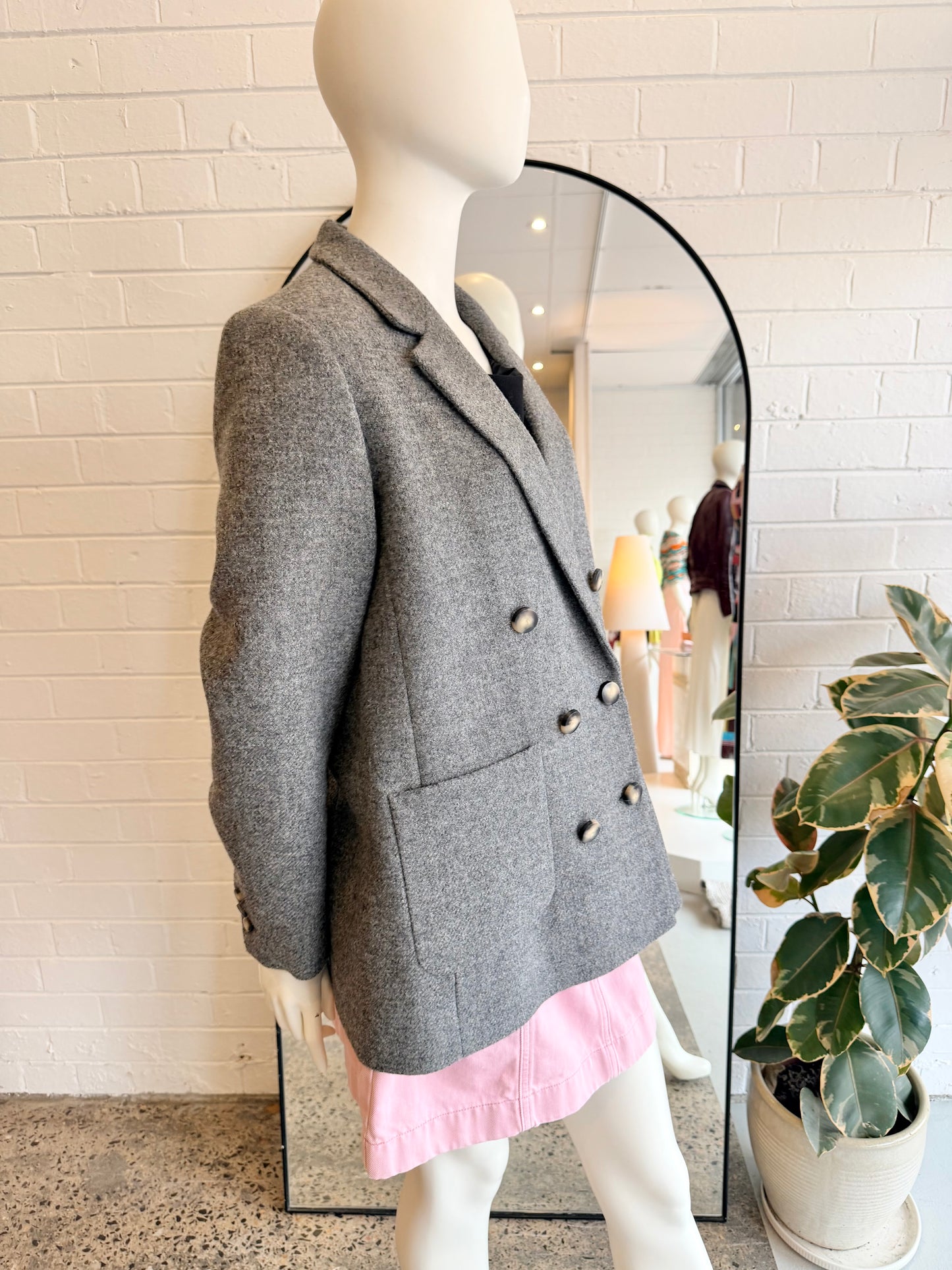 Sezane Grey Michele Double Breasted Blazer - Size 40 (12)