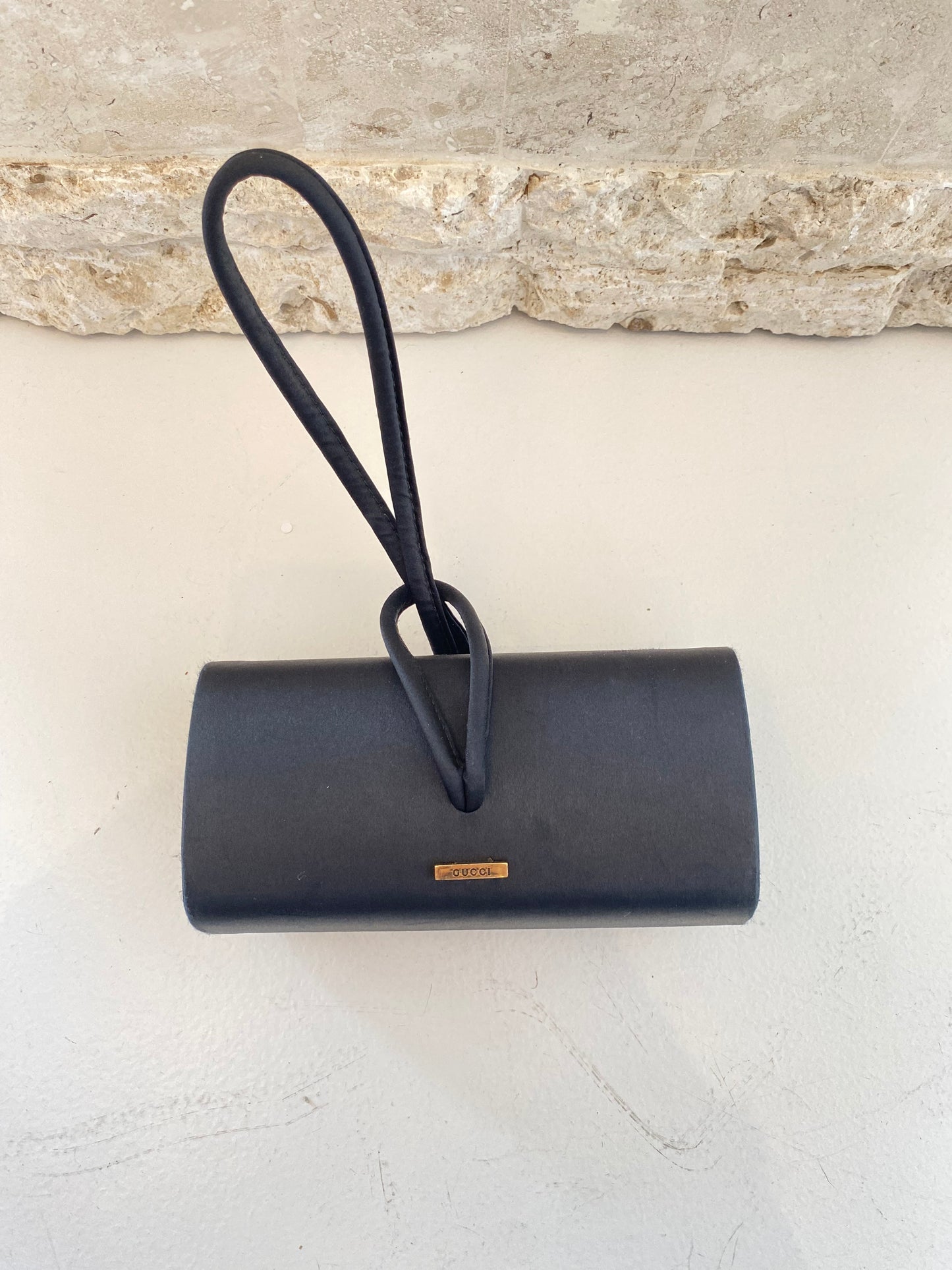 Gucci Black Satin Clutch