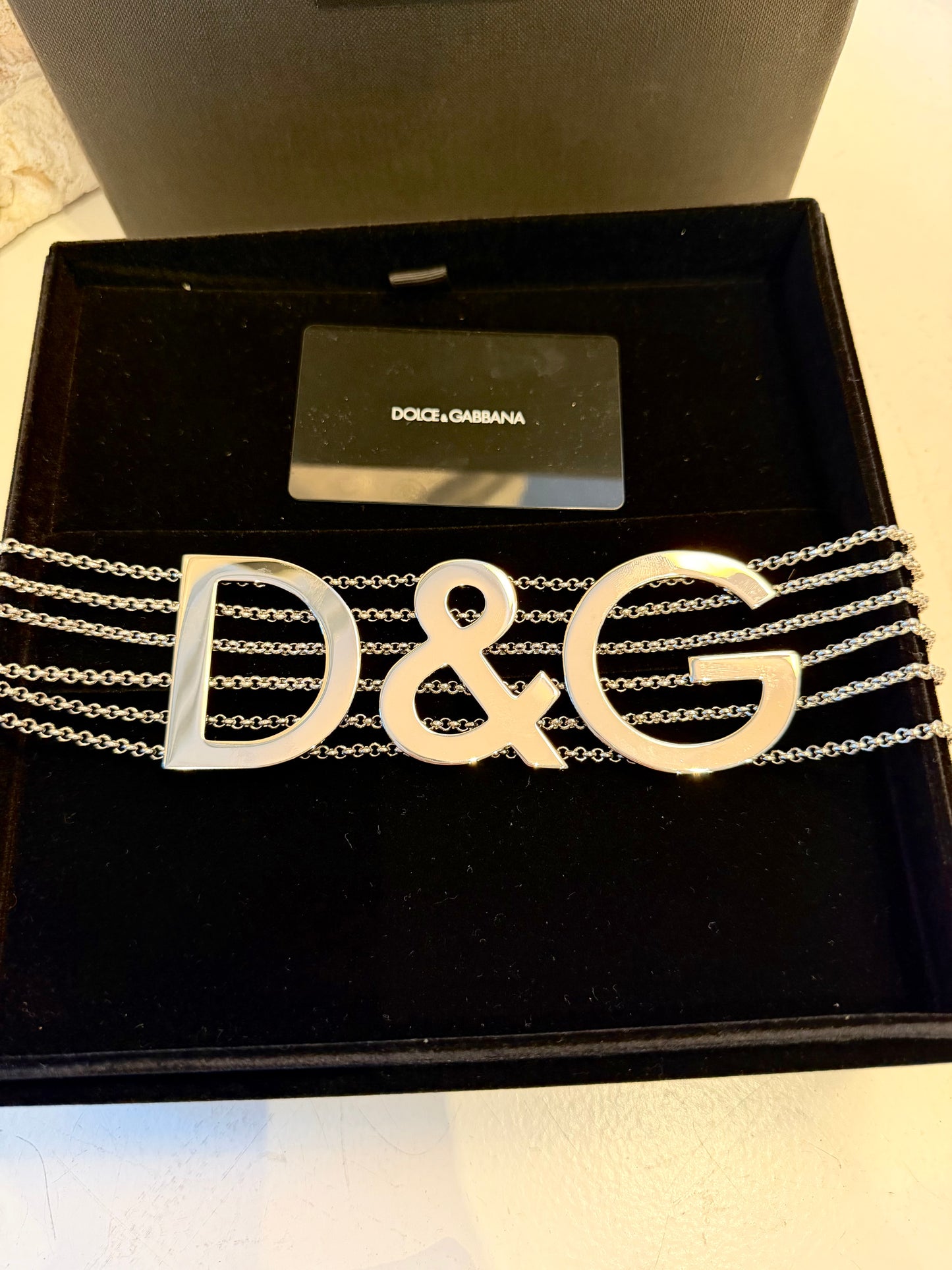Dolce and Gabbanna Silver Collana Choker Necklace