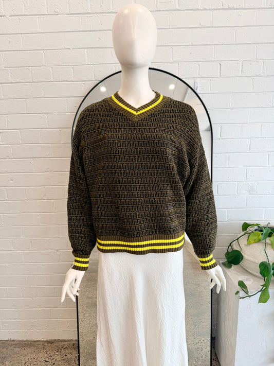 The Upside Olive Castilla Clementine Knit Jumper - Size S (8) - Pre-Loved Geelong