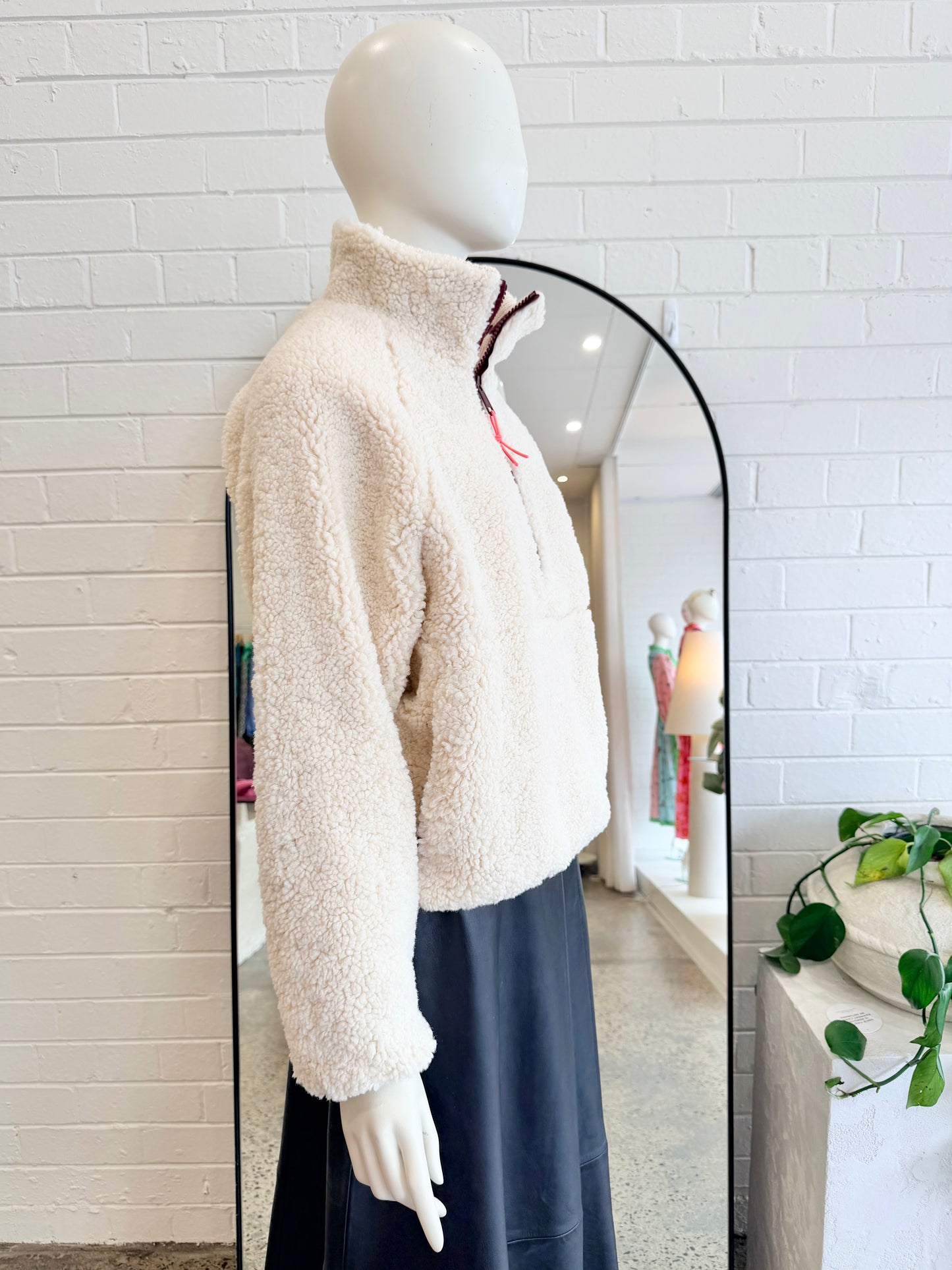 The Upside Cream Harlow Fleece Pullover - Size S (8 - 10) - Pre-Loved Geelong