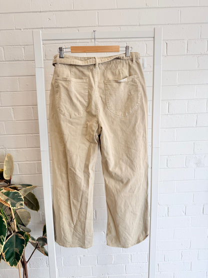 Rolla's High Rise Wide Leg Jeans in Tan - Size 32 (12-14)