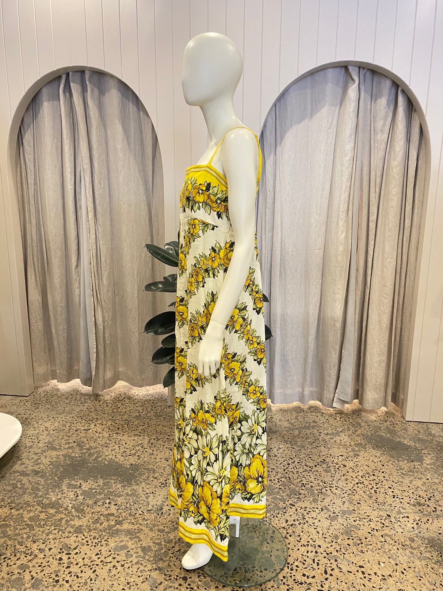 Alemais Gisela Floral Linen Midi Dress - Size 16